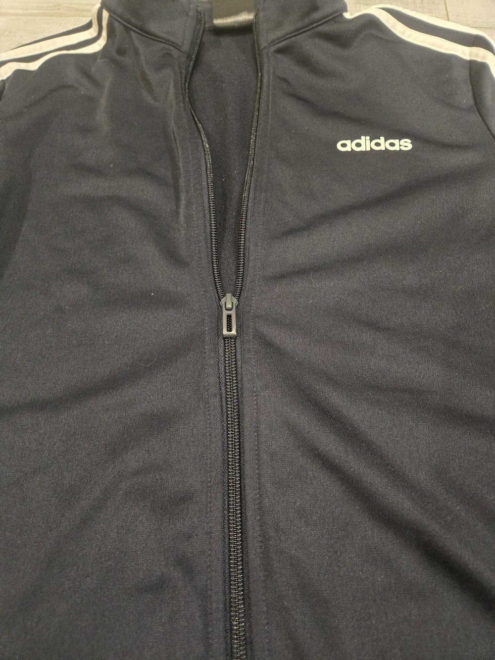 Adidas Navy Track Jacket with White Stripes - Picture 7 of 8